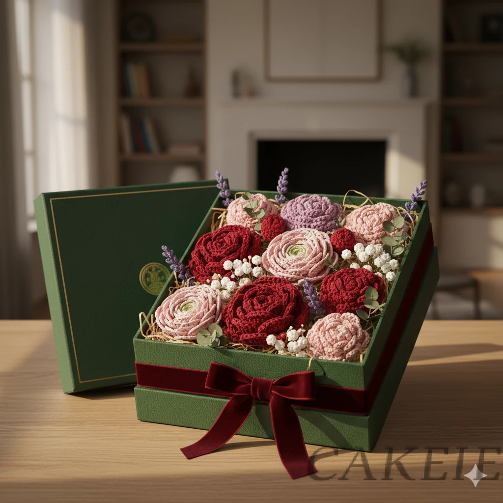 Crochet Flower Gift Box (Premium Packing)